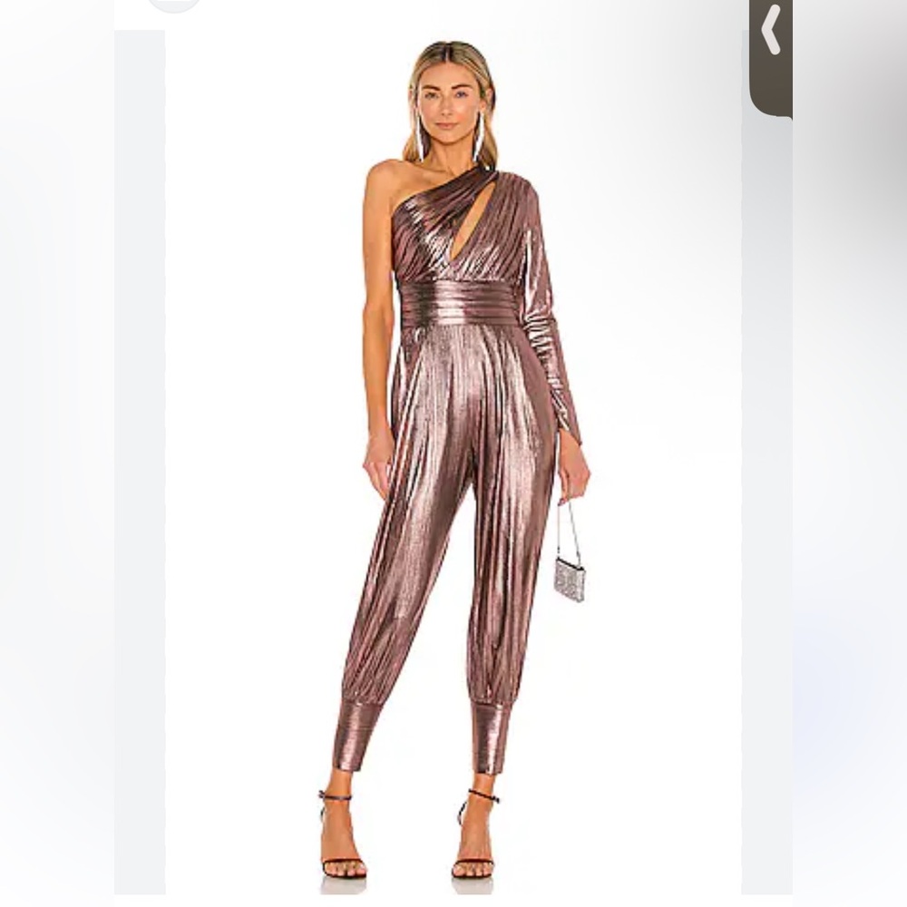 Retrofete Metallic One-Shoulder Jumpsuit